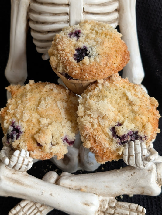 Twilight Tartness Blueberry Sourdough Muffins